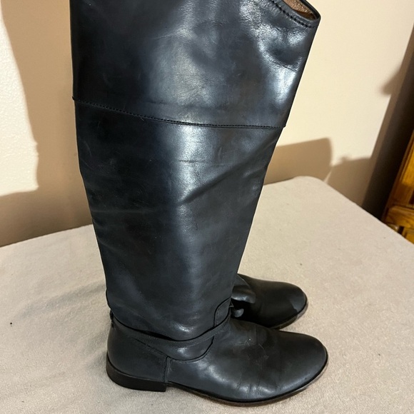 Frye Paige Black Leather Boots Sz 9 1/2 - Picture 7 of 14